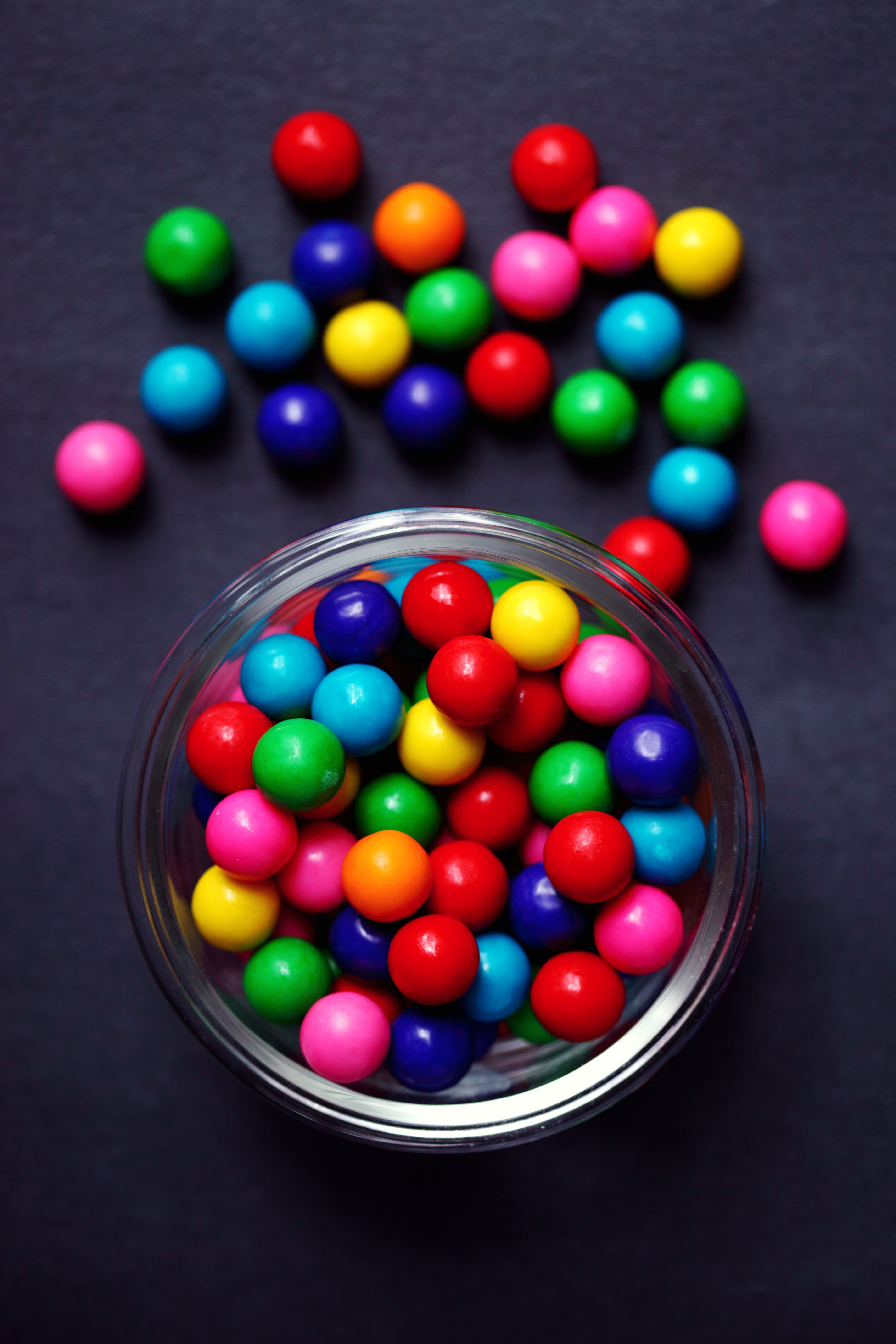 A bowl of gumballs.